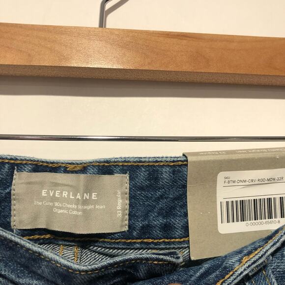 Everlane The Curvy 90s Cheeky Straight Jeans Washed Blue Size 33 - Picture 4 of 8